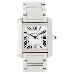 Used CARTIER Estate Stainless Steel Tank Française Watch