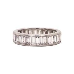 Cartier 6.5 Carat Emerald Eternity Diamond Band  Platinum Ring 