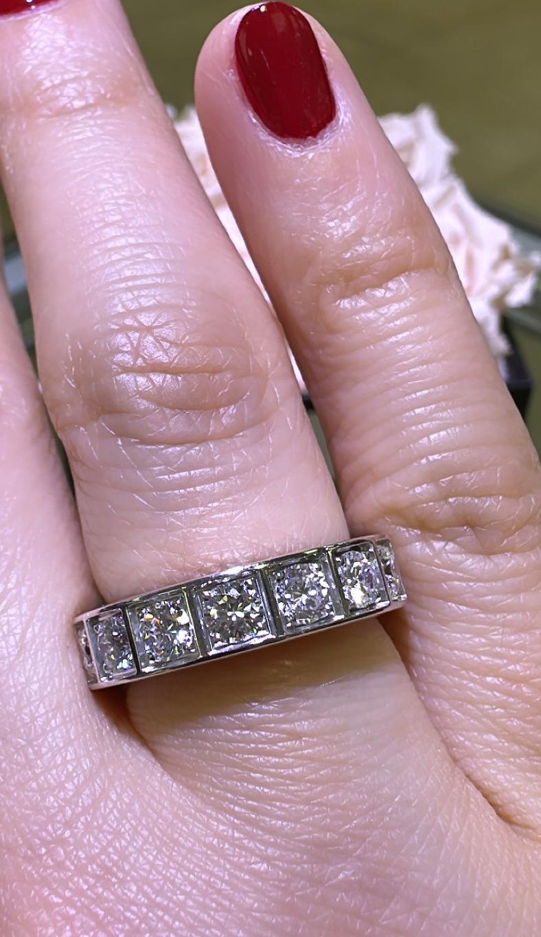 CARTIER Eternity Band Ring 18K Gold 1.35 Carat Diamond In Excellent Condition In New York, NY