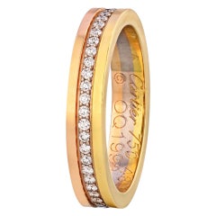 Retro Cartier Eternity Ring with Round Diamonds Tri Color Gold