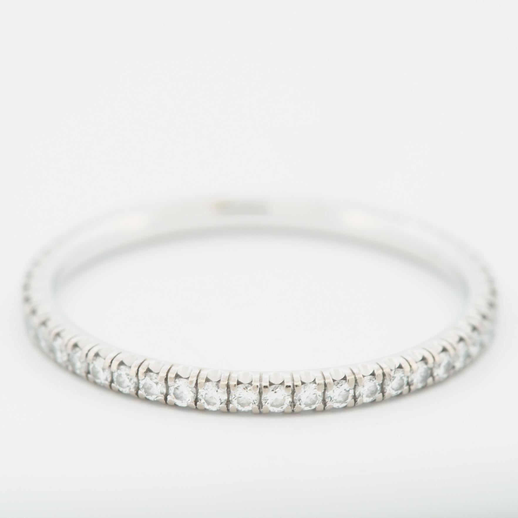 Cartier Etincelle 0.22ct Diamonds Eternity Ring White Gold 51 US 5.5 In Good Condition In Kobe, Hyogo