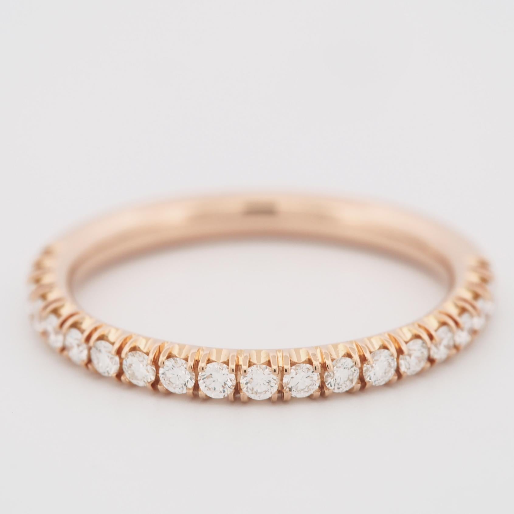 Cartier Etincelle 0.27ct Diamonds Half Eternity Ring Rose Gold 49 US 4.75 In Good Condition In Kobe, Hyogo