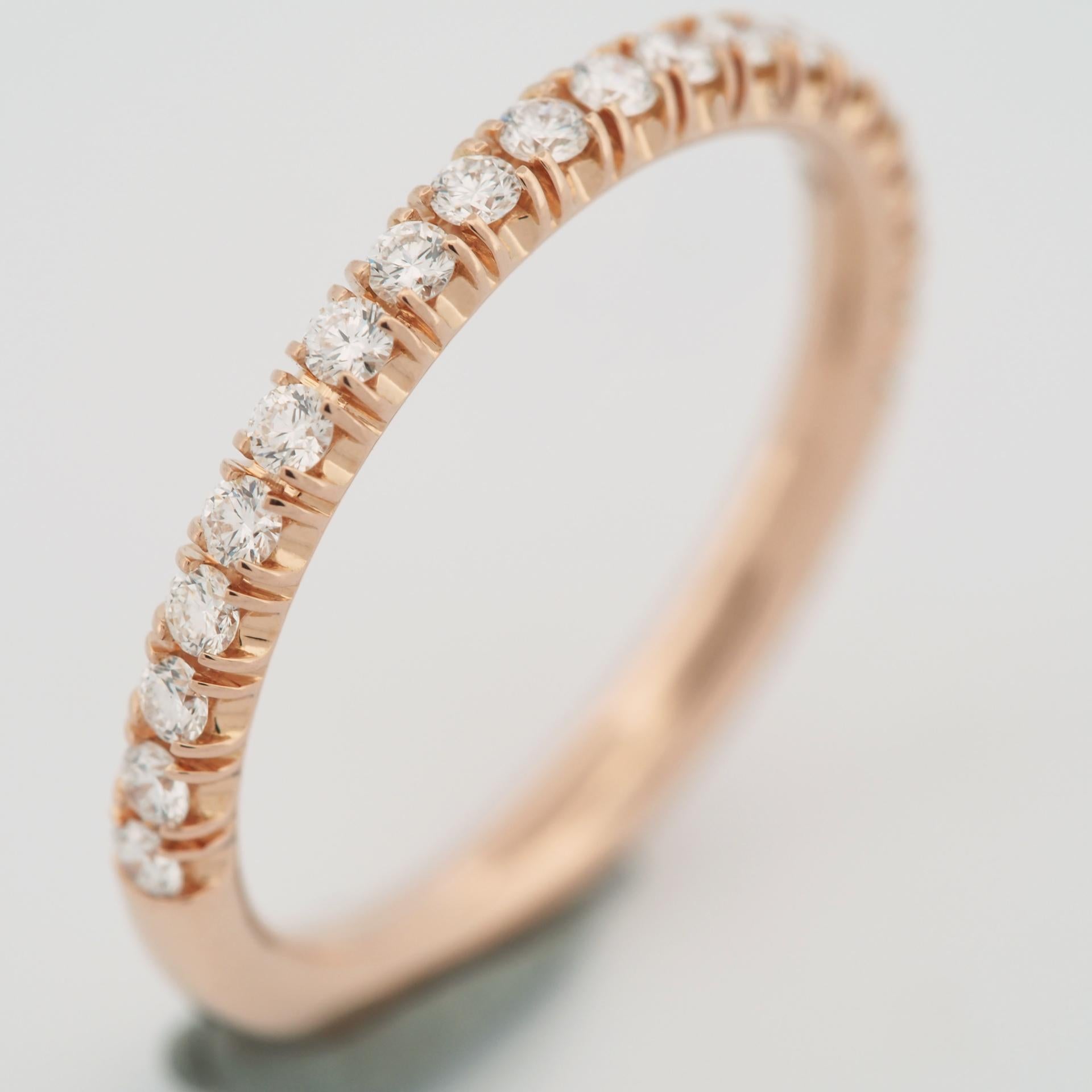 Women's Cartier Etincelle 0.27ct Diamonds Half Eternity Ring Rose Gold 49 US 4.75