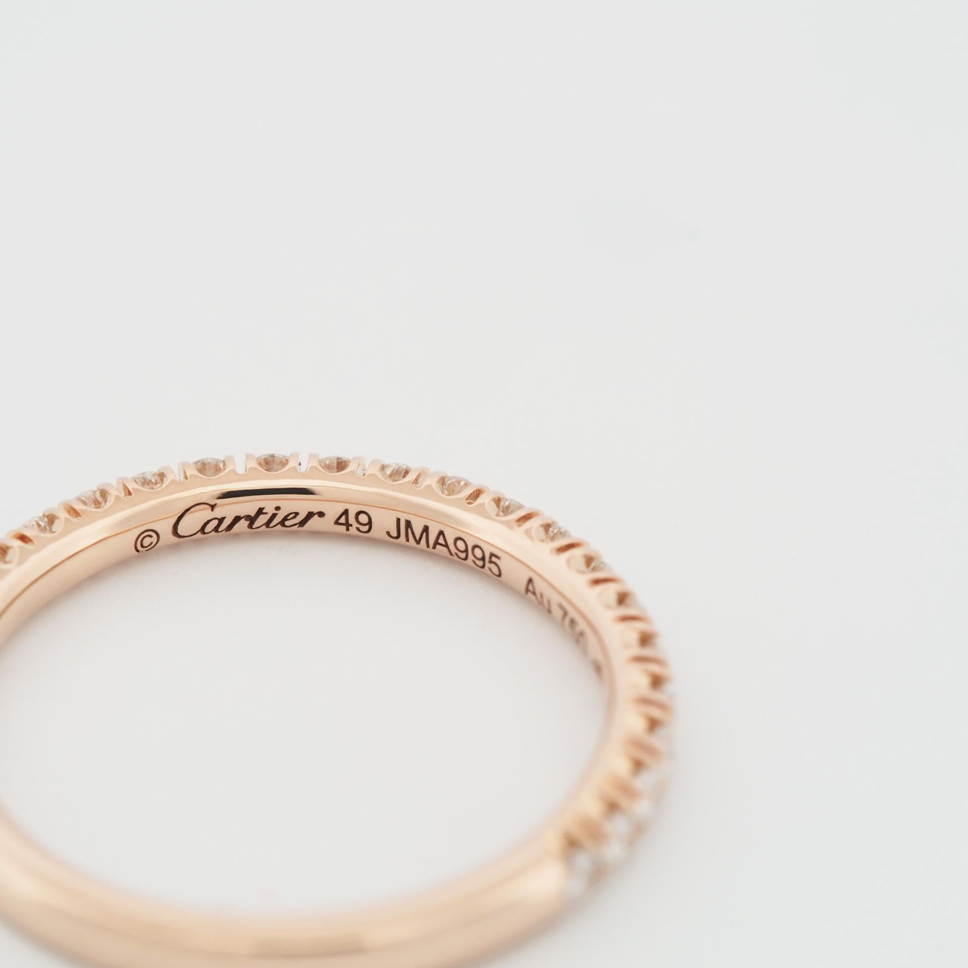 Cartier Etincelle 0.27ct Diamonds Half Eternity Ring Rose Gold 49 US 4.75 2