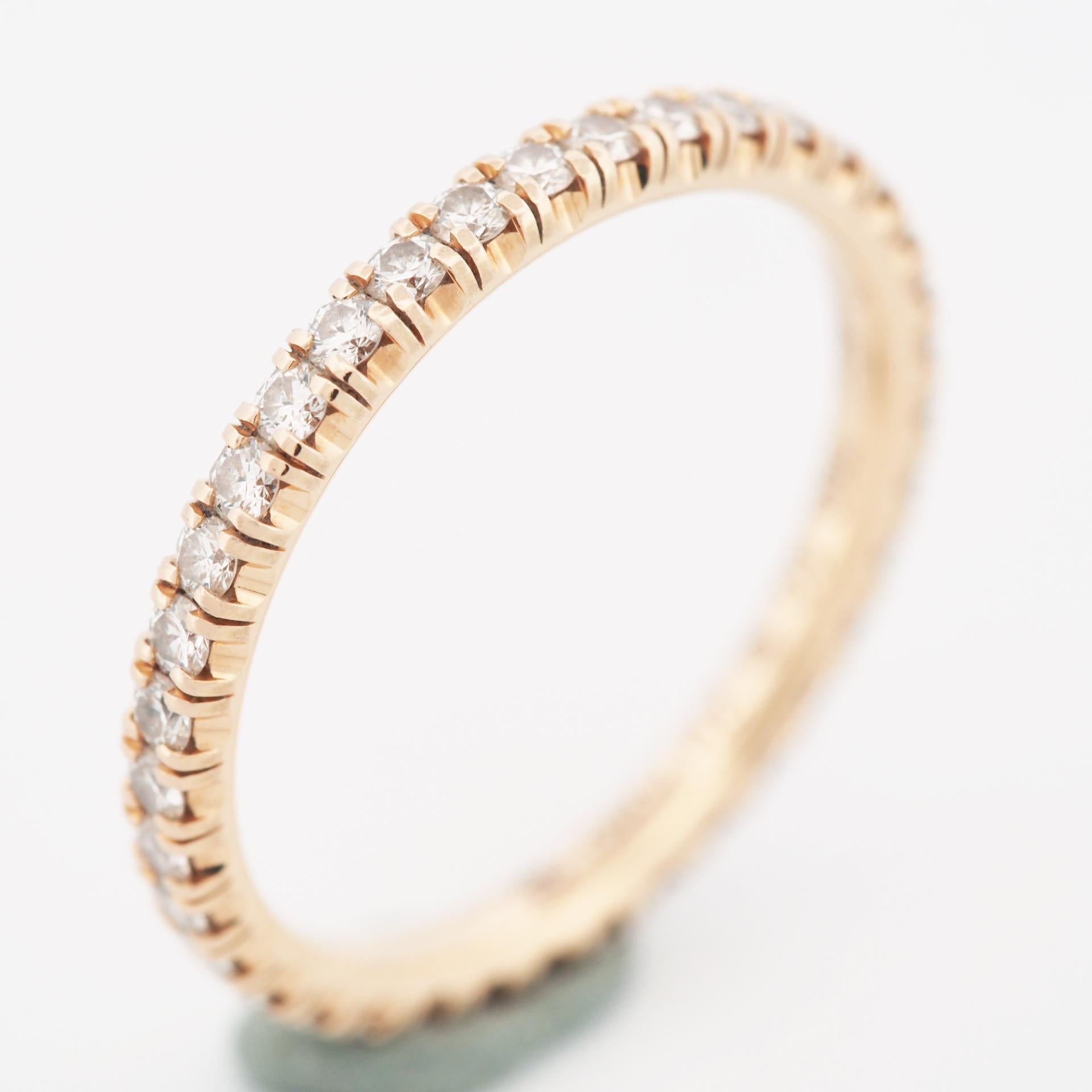 Taille ronde Cartier Etincelle 0.47ct Diamonds Eternity Ring Rose Gold 50 US 5.0