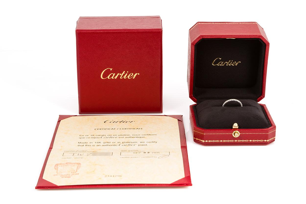 Cartier Étincelle 18 Karat Gold Diamond Eternity Wedding Band, Box and Papers In Excellent Condition In Tustin, CA