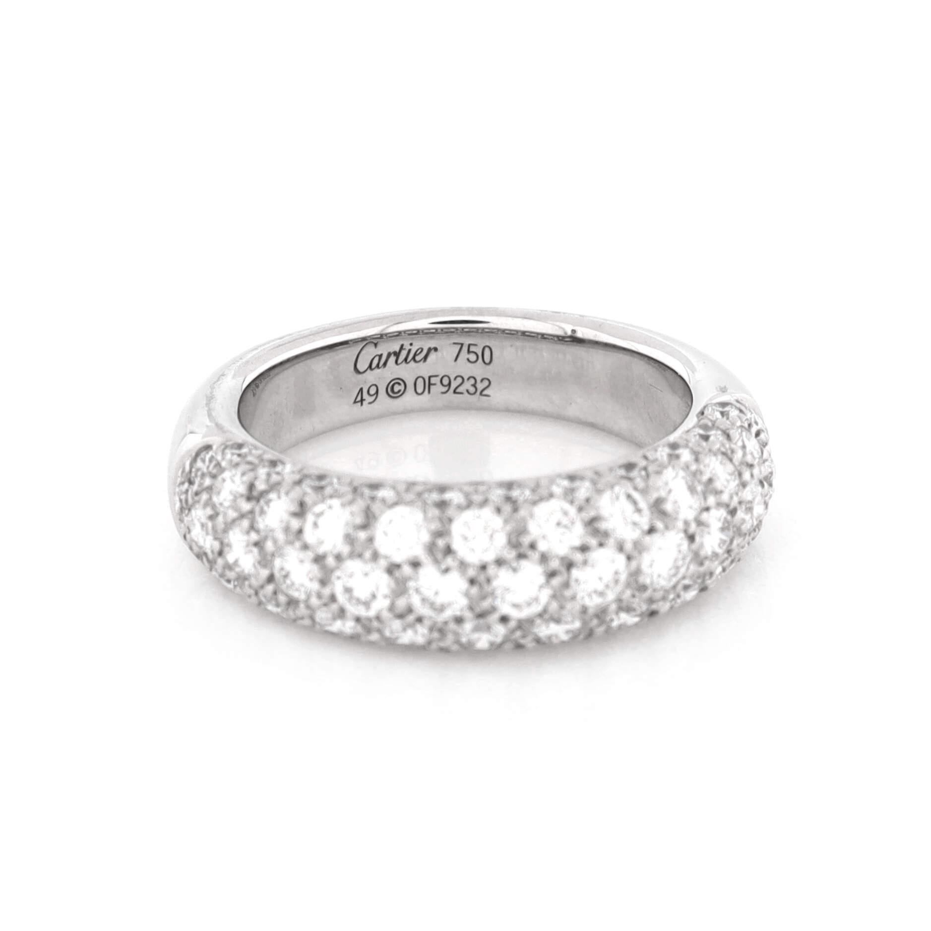 Cartier Etincelle de Cartier Band Ring 18K White Gold with Diamonds In Good Condition In New York, NY