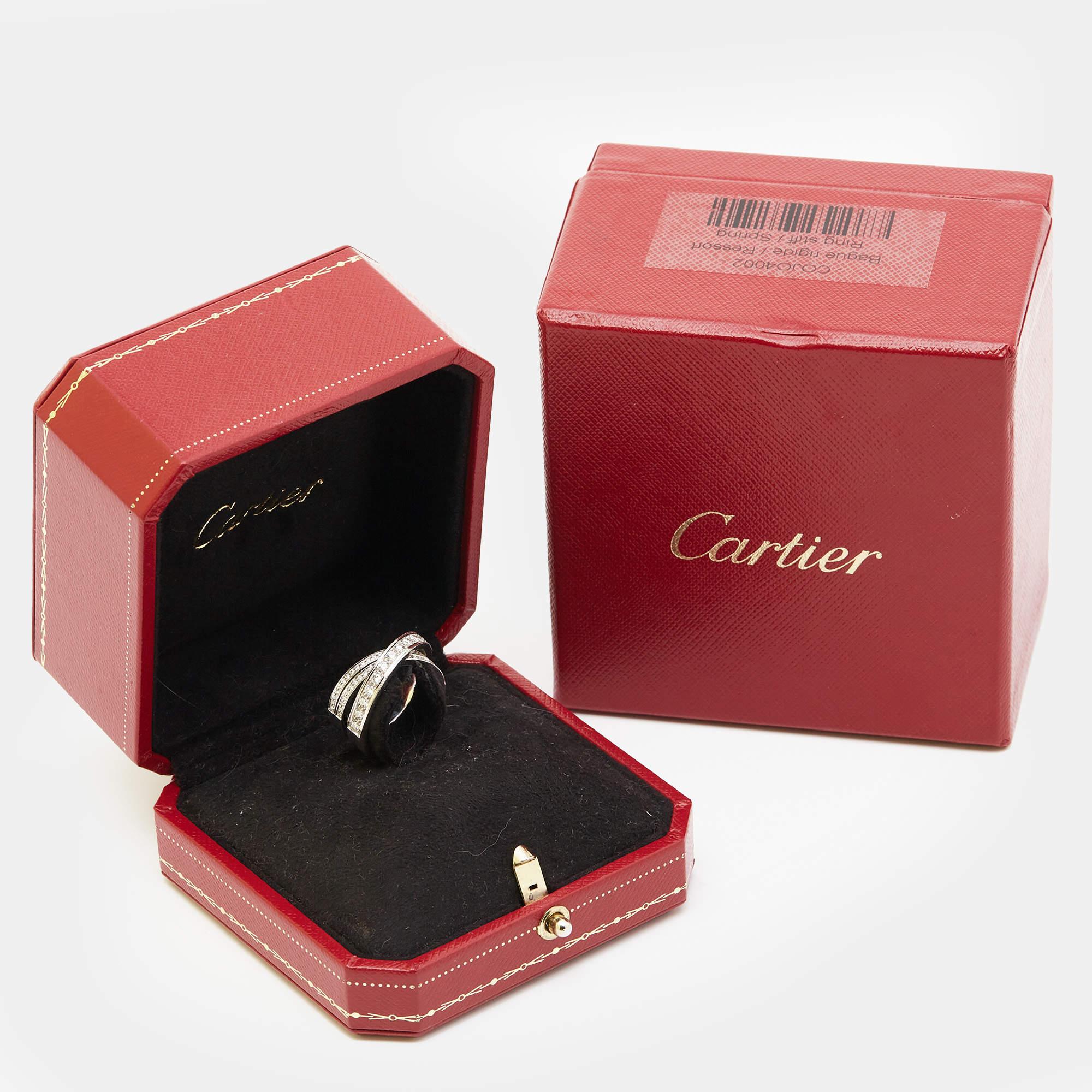 Cartier Etincelle de Cartier Diamond 18k White Gold Ring Size 52 In Good Condition In Dubai, Al Qouz 2