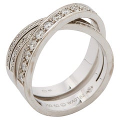 Cartier Etincelle de Cartier Diamond 18k White Gold Ring Size 52