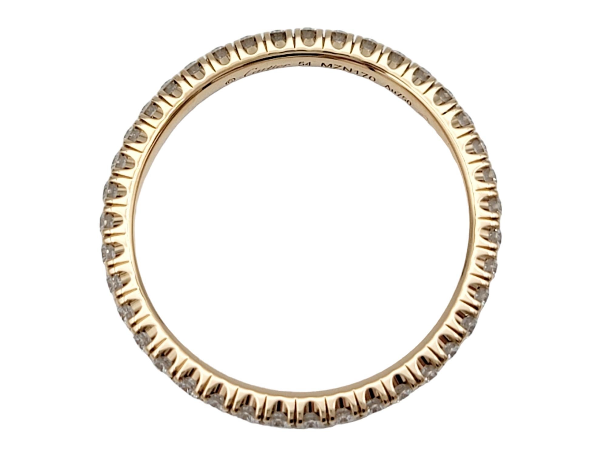 Round Cut Cartier Etincelle de Cartier Diamond Eternity Band Ring in 18 Karat Rose Gold For Sale