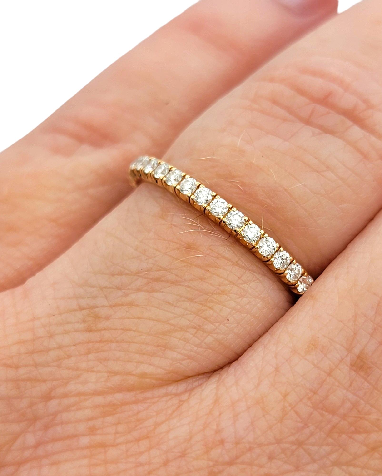 Cartier Etincelle de Cartier Diamond Eternity Band Ring in 18 Karat Rose Gold In Excellent Condition For Sale In Scottsdale, AZ