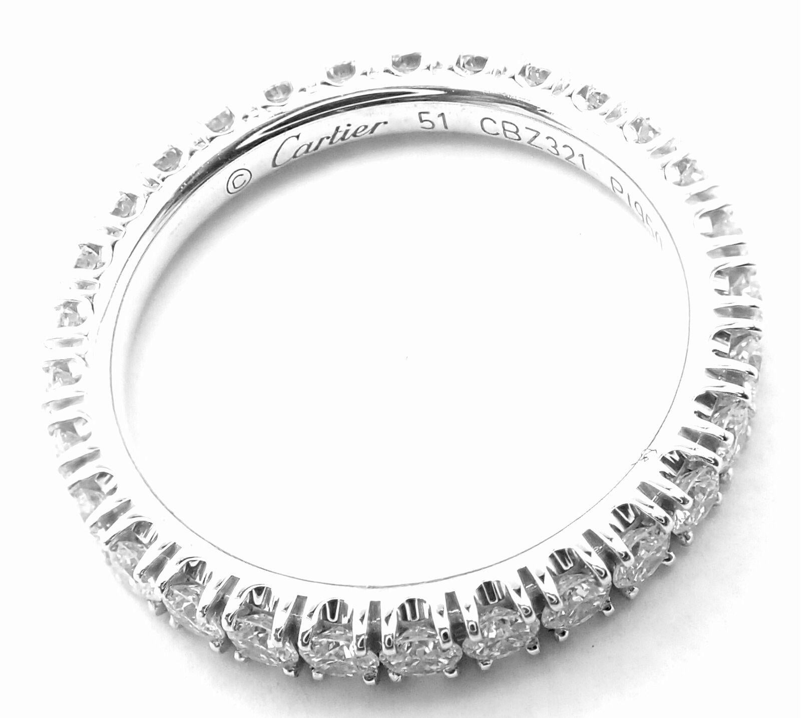Cartier Étincelle De Cartier Diamant Ewigkeit Platin Band Ring für Damen oder Herren im Angebot