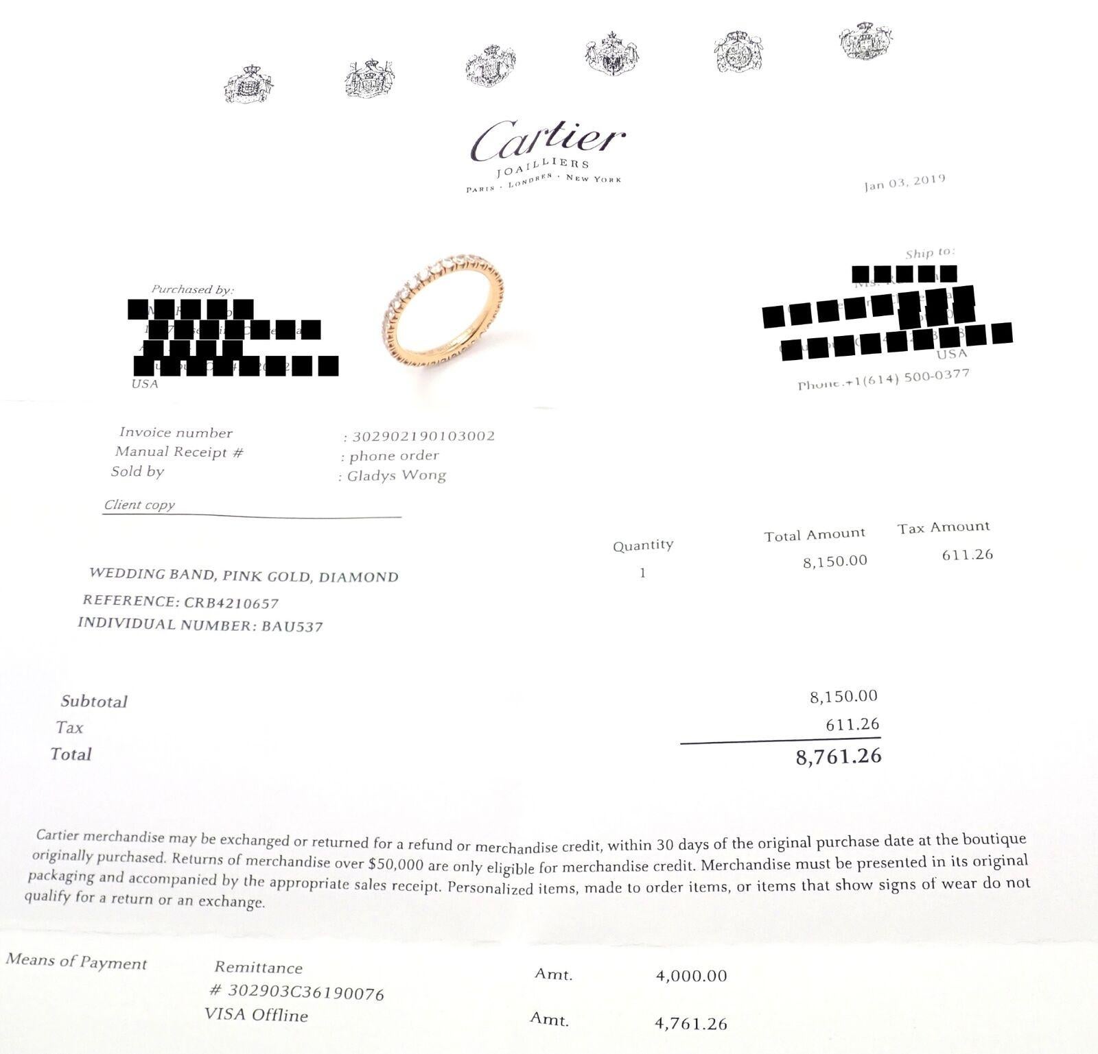 Cartier Étincelle De Cartier Diamond Eternity Rose Gold Band Ring 2