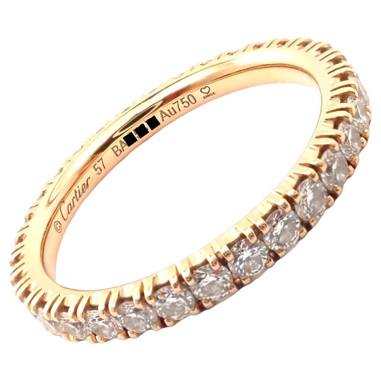 Étincelle De Cartier Diamond Pink Sapphire Rose Gold Band Ring For Sale at  1stDibs