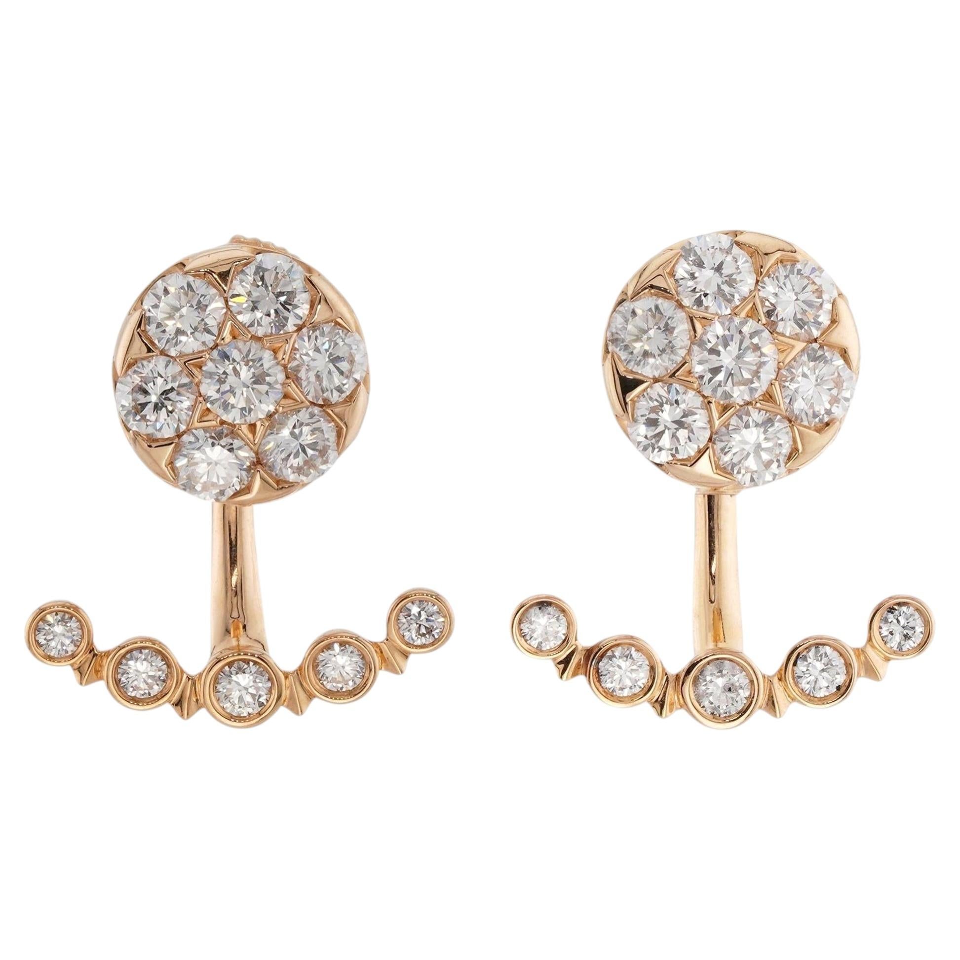 CARTIER Etincelle De Cartier Diamond Rose Gold Jacket Earrings. Box COA For Sale