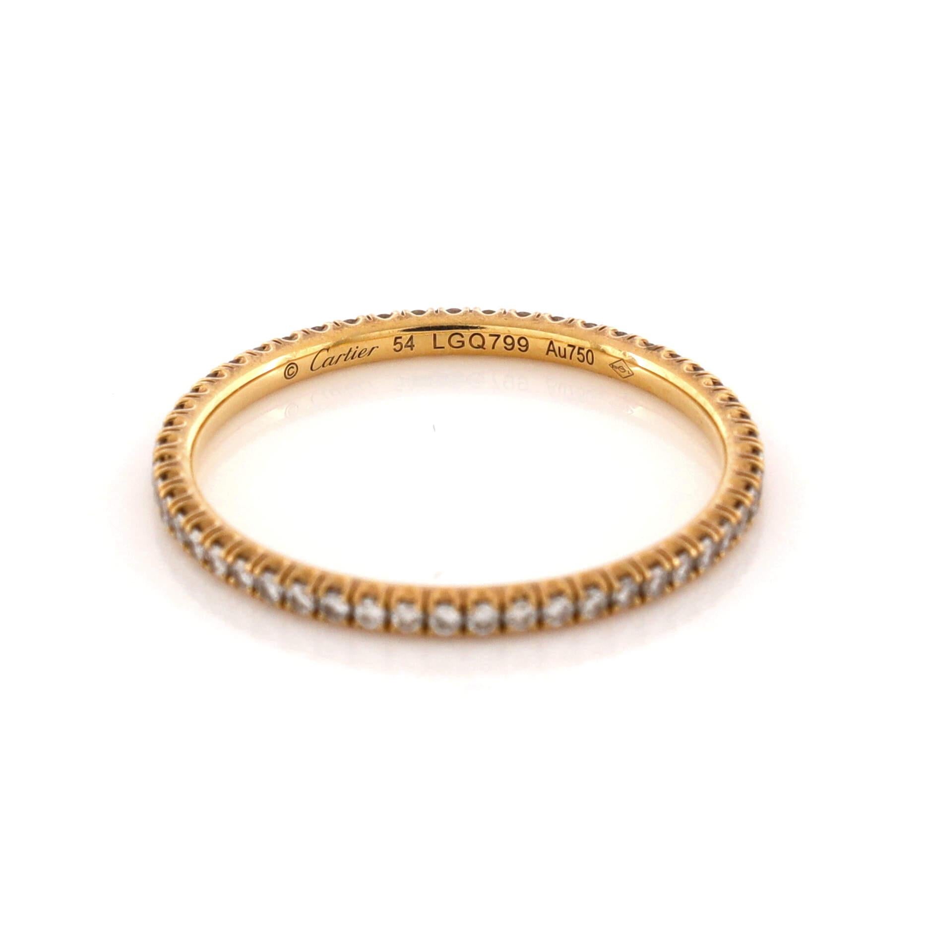 Women's Cartier Etincelle De Cartier Eternity Wedding Band Ring 18k Yellow Gold