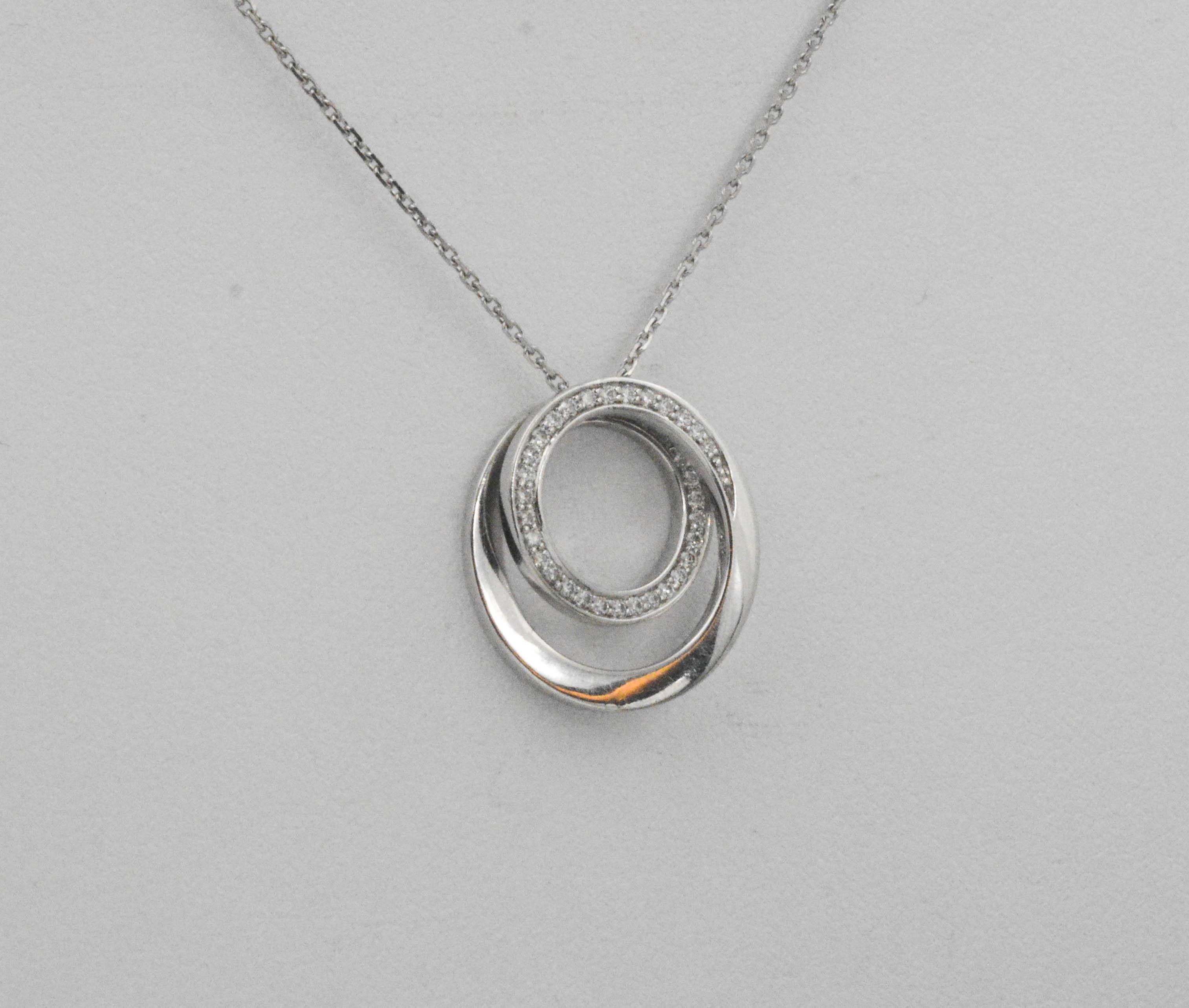 Modern Cartier Etincelle Diamond 18 Karat White Gold Necklace