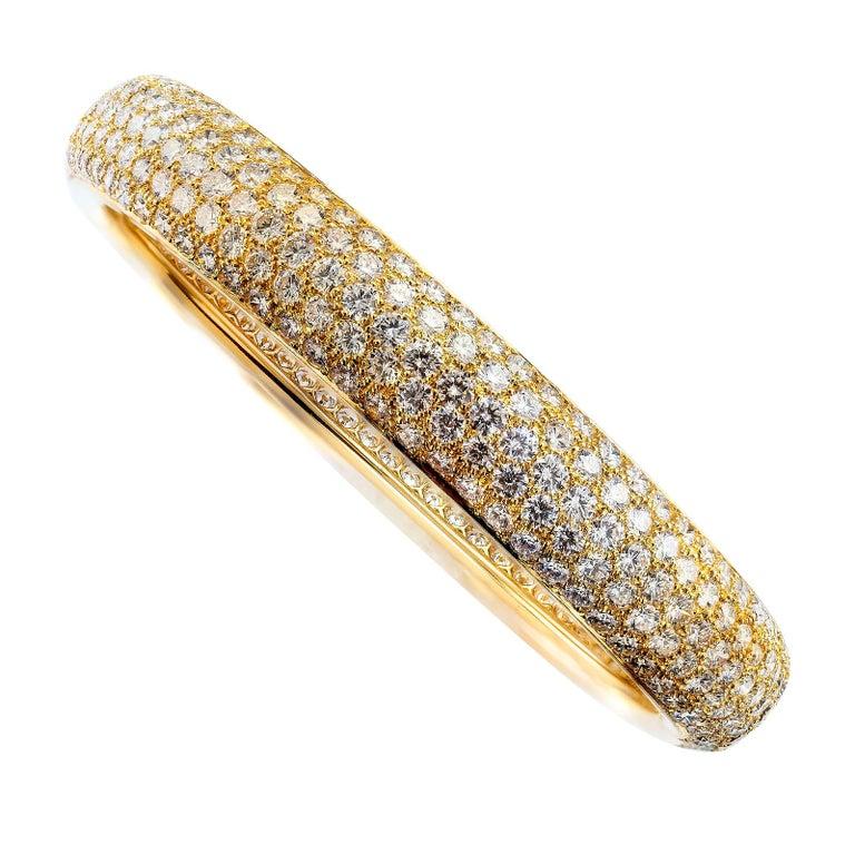 Cartier Etincelle Diamant-Pavé Gelbgold Scharnier-Armreif (Zeitgenössisch)