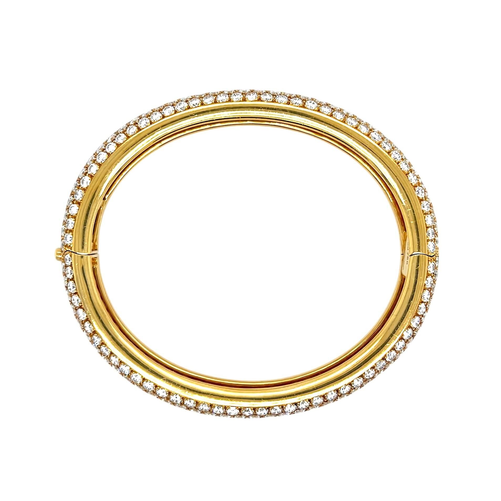 Brilliant Cut CARTIER Etincelle Gold Diamond Bangle Bracelet