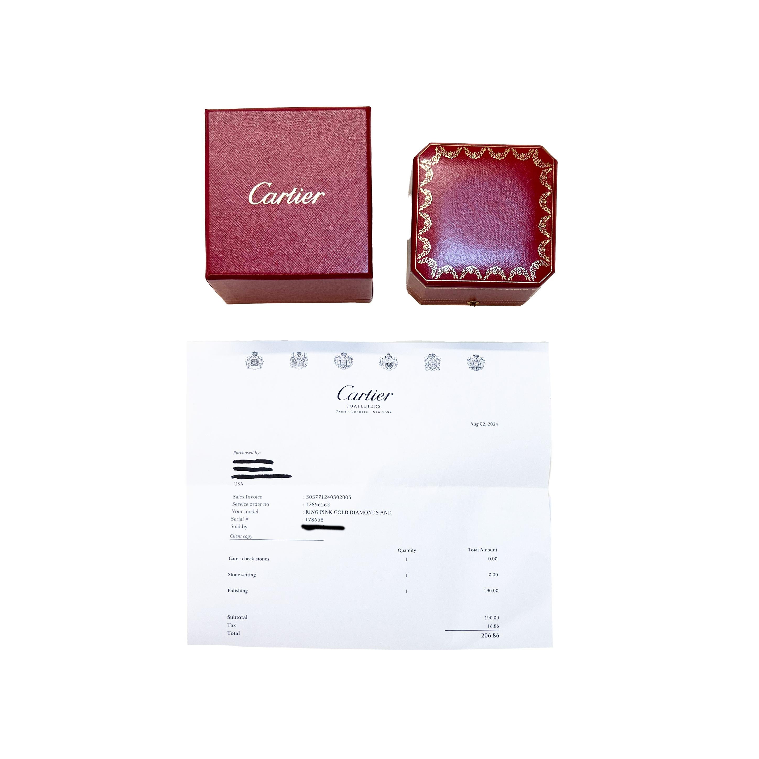 Cartier Etincelle Ring in 18k Rose Gold 0.36 CTW For Sale 1