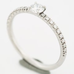Cartier Etincelle Solitaire 0.19 Carat Diamond With Paved Ring Pt 49