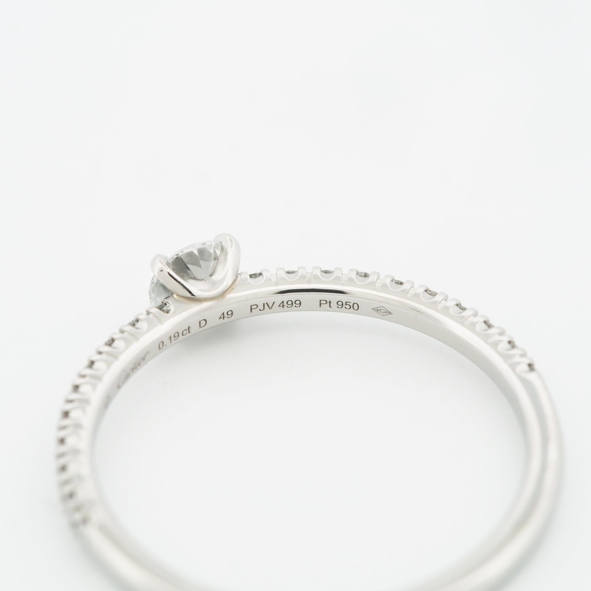 Cartier Etincelle Solitaire 0,19 Carat Diamond With Paved Ring Pt 49 in vendita 3