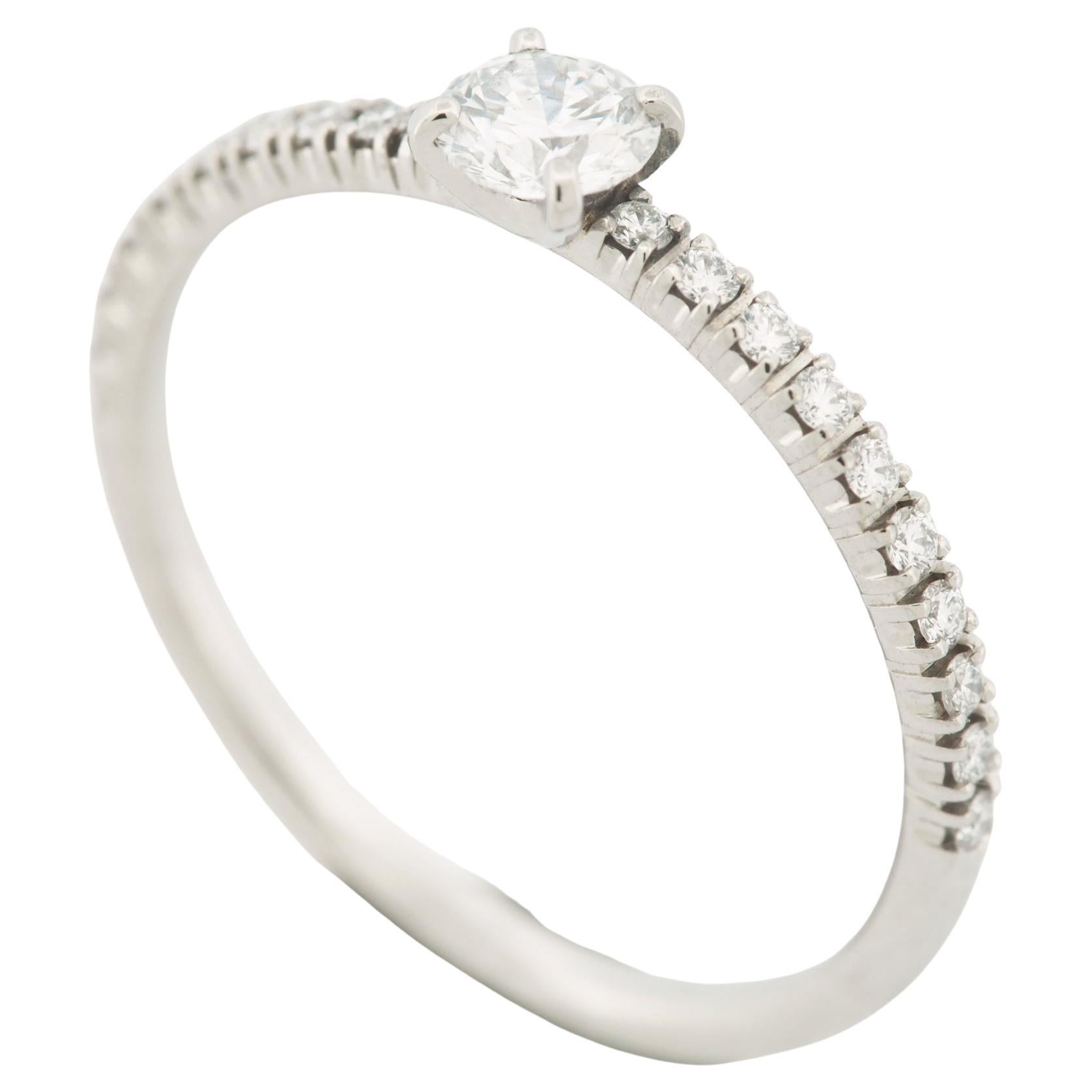 Cartier Etincelle Solitaire 0,19 Carat Diamond With Paved Ring Pt 49 in vendita