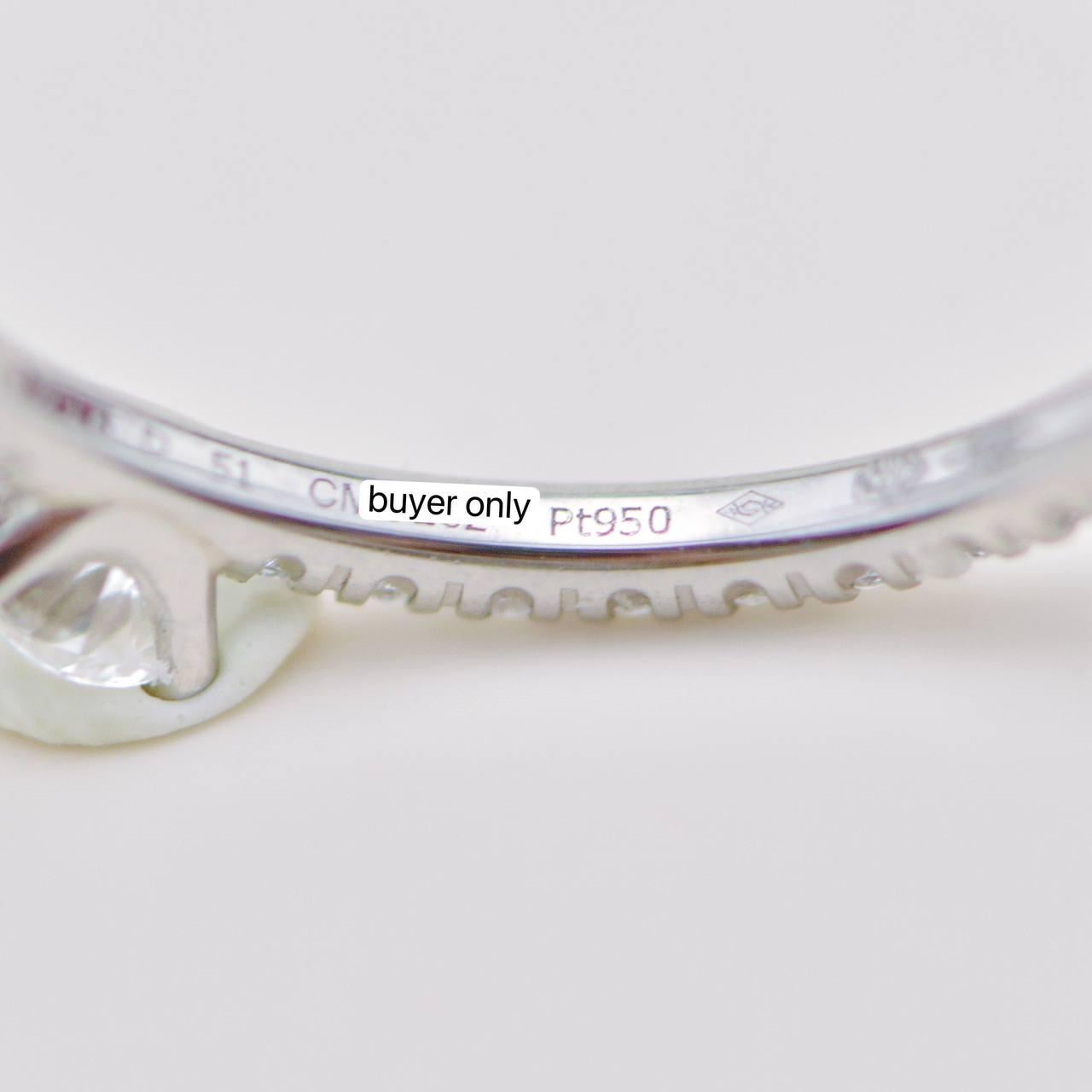 Cartier Etincelle Solitaire Diamond Platinum Ring Size 51 GIA Certified en vente 4