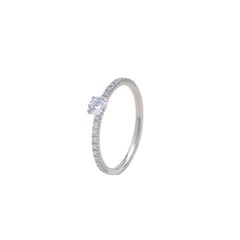 Cartier Etincelle Solitaire Diamond Platinum Ring Size 51 GIA Certified