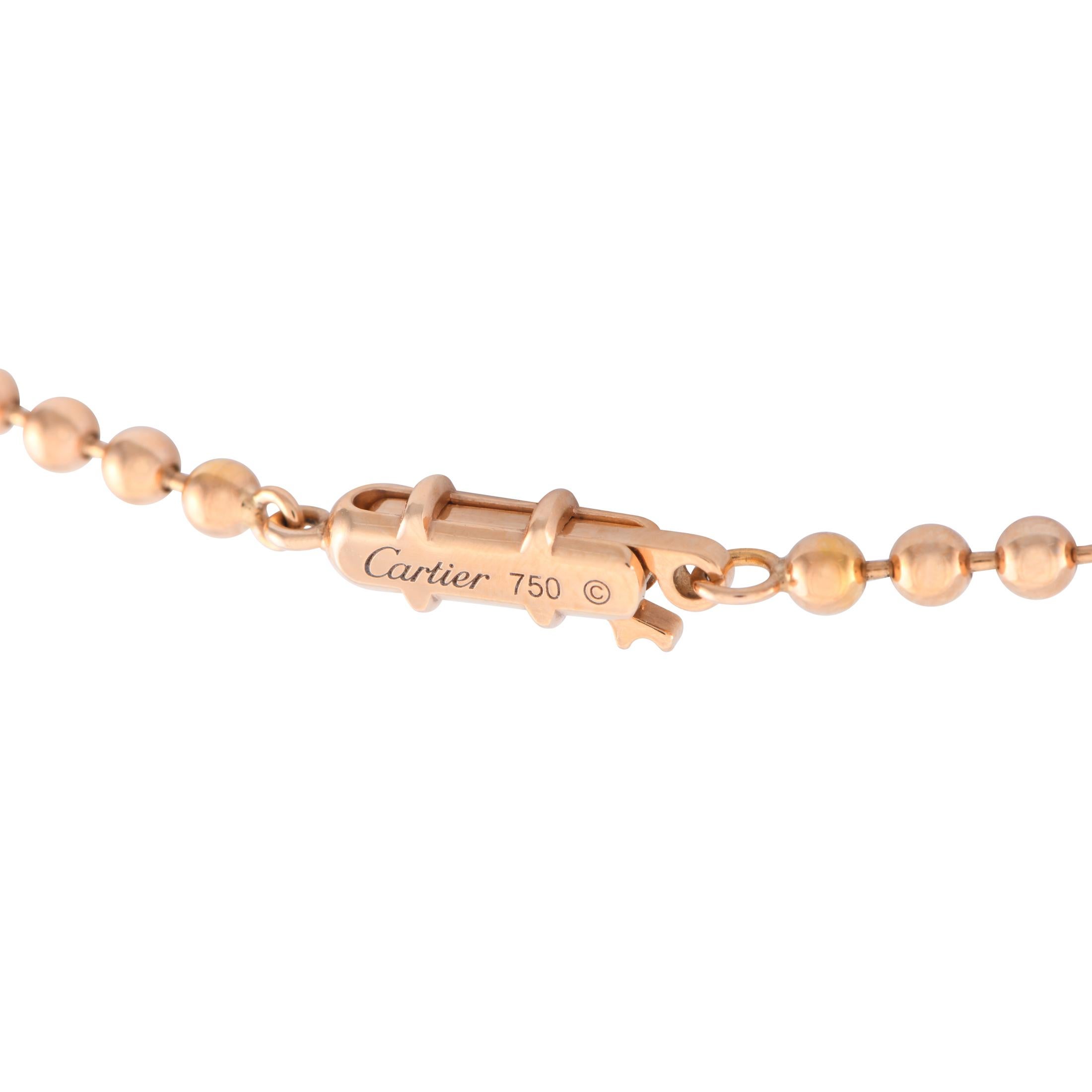 Cartier Evasions Joaillières 0,90ct Diamant, rosa Opal & Onyx Lariat Halskette im Zustand „Hervorragend“ in Southampton, PA