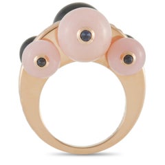 Cartier Evasions Joaillières 18K Yellow Gold 0.62 Ct Diamond, Onyx, Pink Opal