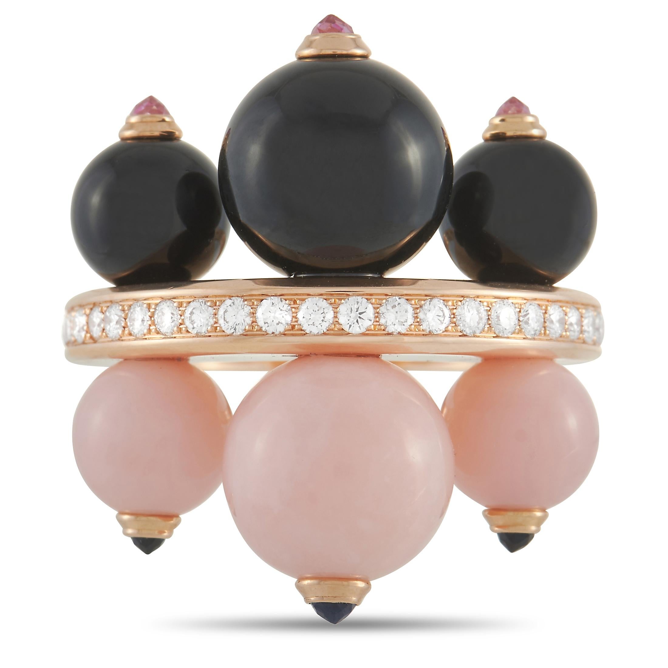  Cartier Evasions Joaillières Or Jaune 18K 0.62 Ct Diamant, Onyx, Opale Rose Pour femmes 