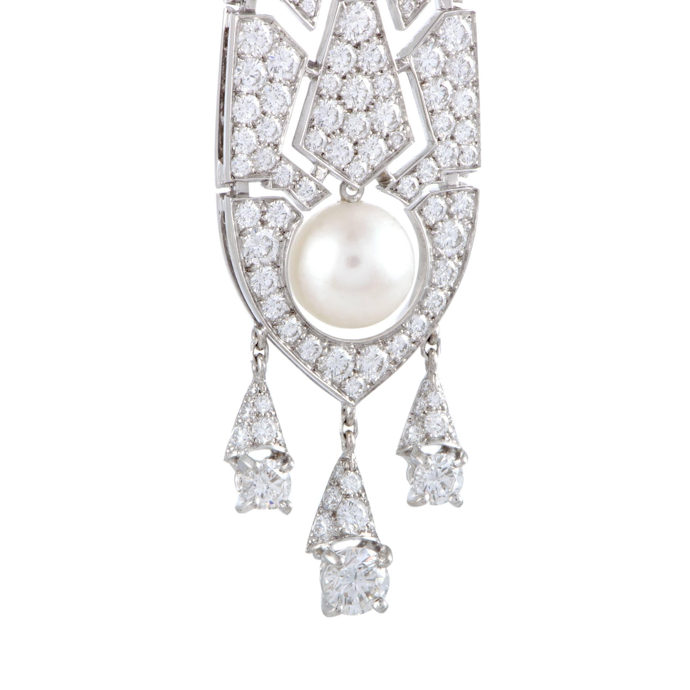 cartier diamond drop earrings
