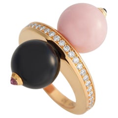 Cartier Evasions Joaillières 18K Roségold 0,65 Karat Diamantring, rosa Opalring