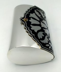 Cartier Evening Bag floral motif Enamel Sterling Silver made by Salimbeni