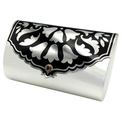 Cartier Evening Bag floral motif Enamel Sterling Silver made by Salimbeni