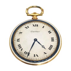 Cartier EWC Gold- und Emaille-Taschenuhr 1920er Jahre