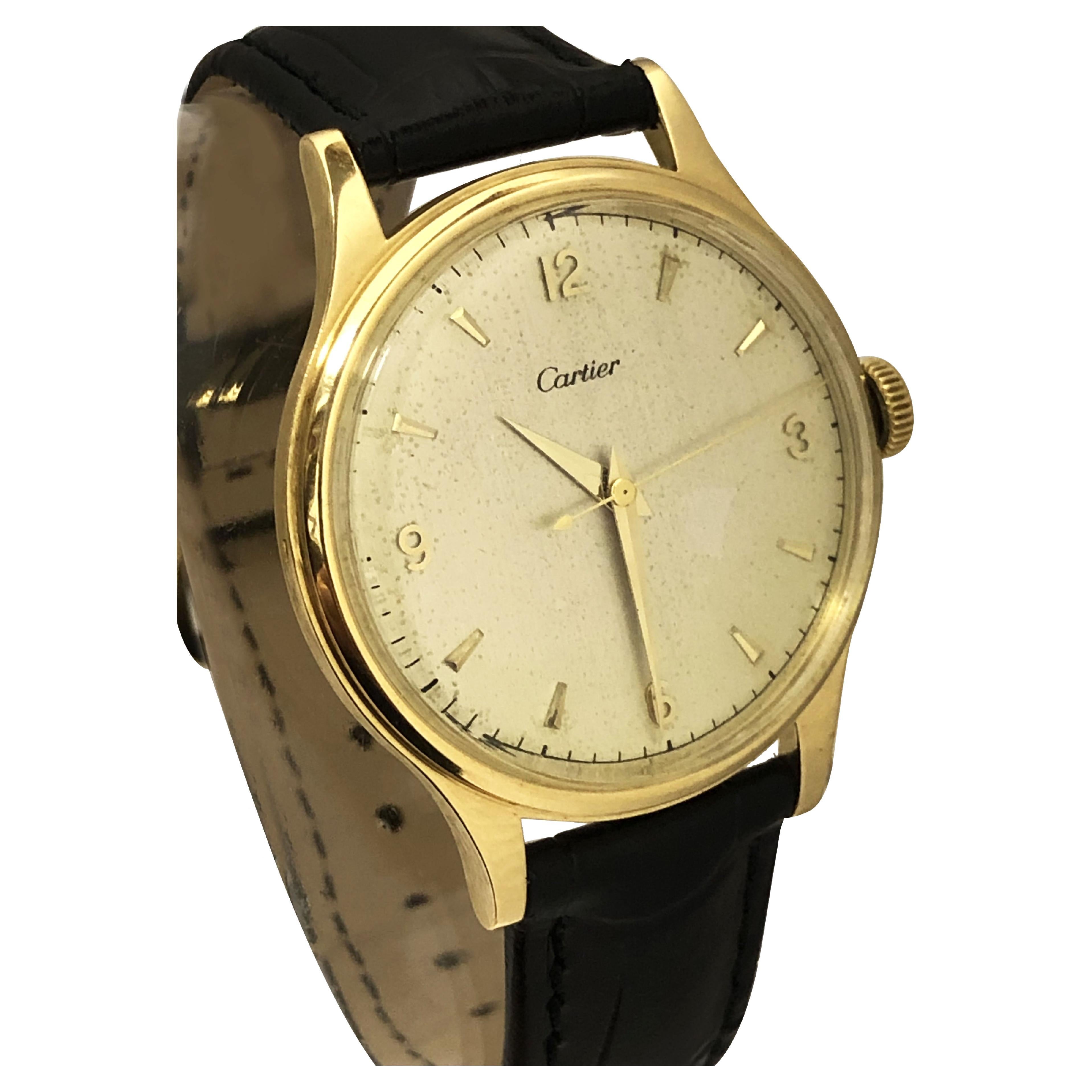 Orologio da polso meccanico Cartier EWC Vintage Large in oro giallo