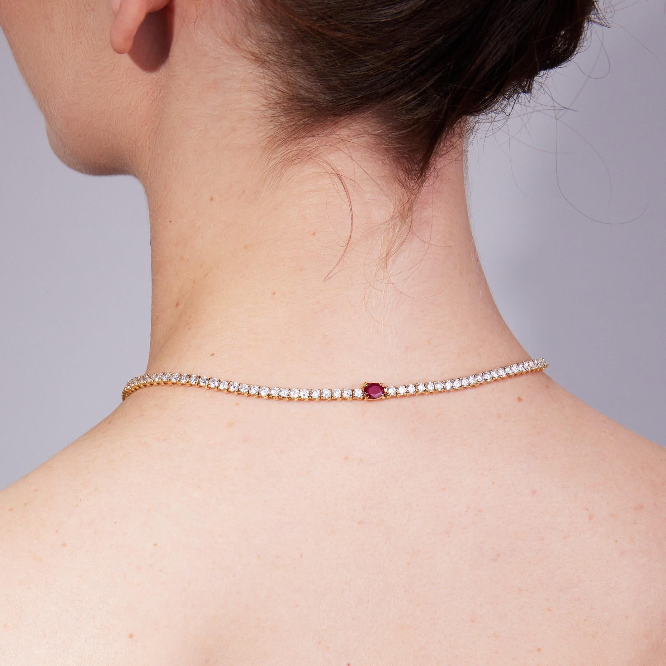 Cartier Exceptional Ruby and Diamond High Jewelry Necklace in 18K Yellow Gold For Sale 3