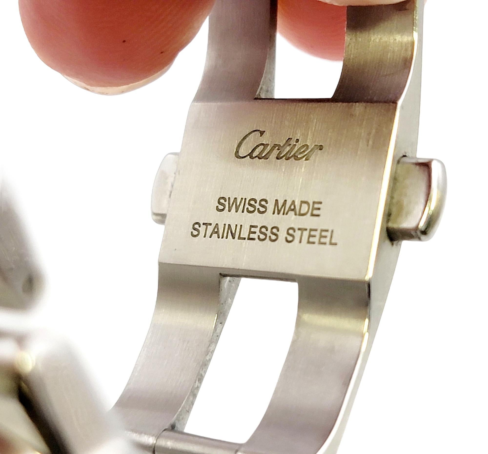 Women's or Men's Cartier Extra Large Ballon Bleu De Cartier Stainless Steel and Rose Gold Watch For Sale