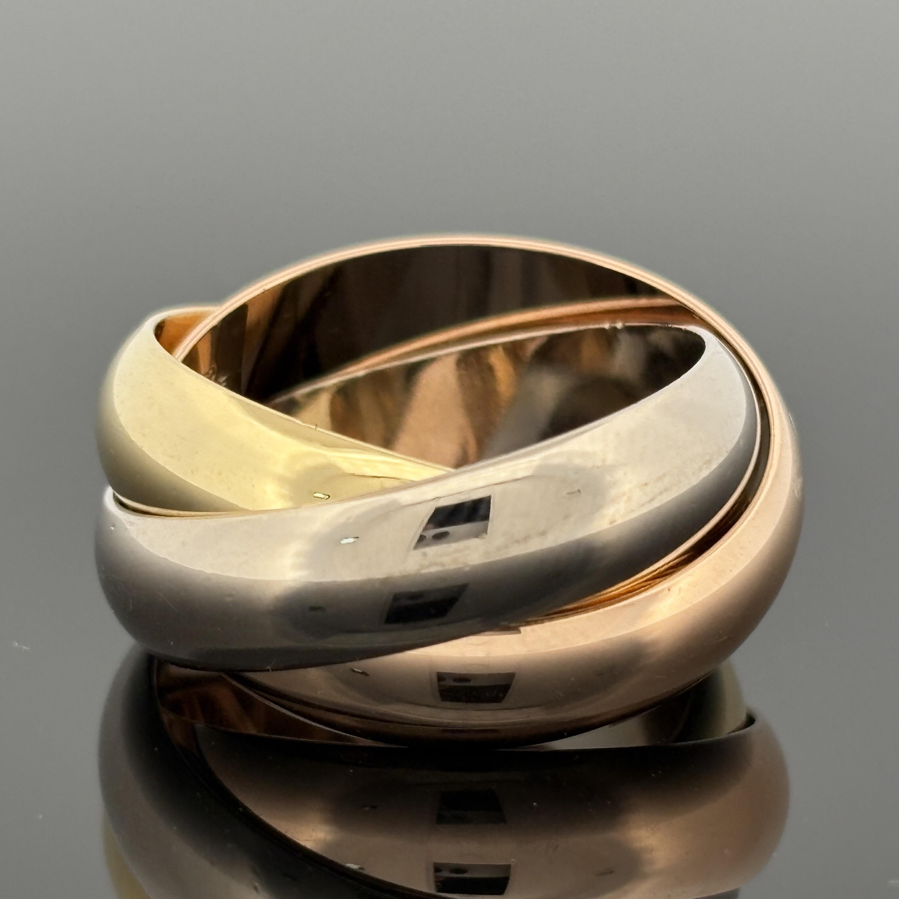 da uomo o donna Cartier Extra Large Trinity Band Sz 53 Oro 18k in vendita