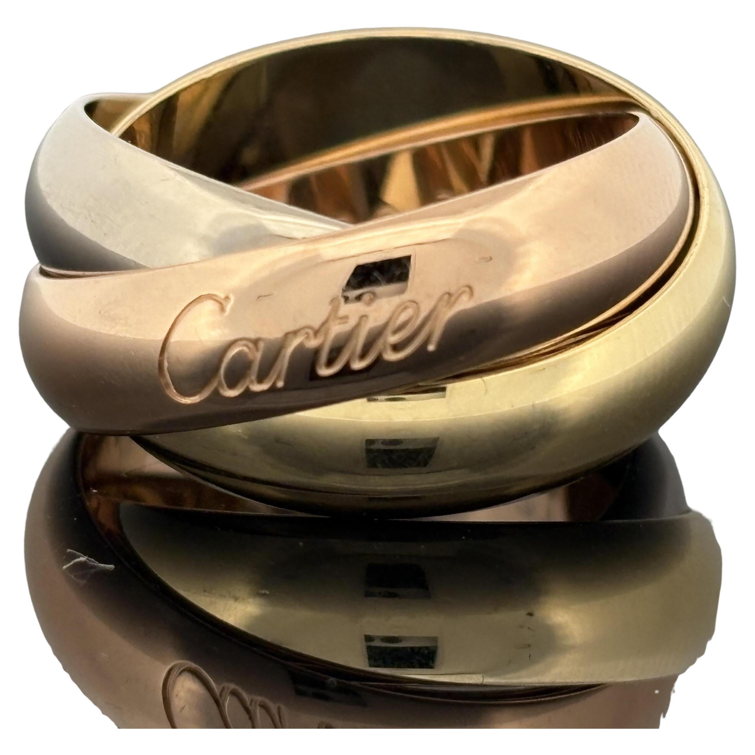 Cartier Extra Large Trinity Band Sz 53 Oro 18k in vendita