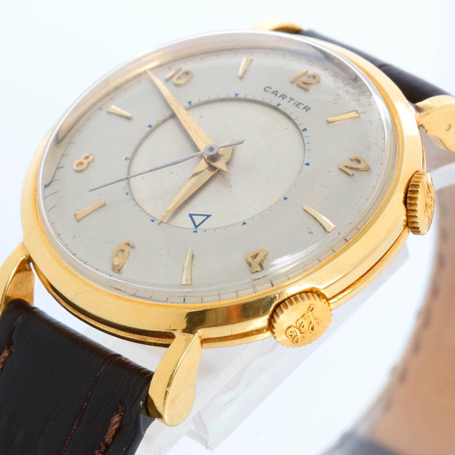 Cartier Extremely Rare 18k 'E.W.C' Alarm Watch with Hollywood Providence For Sale 2