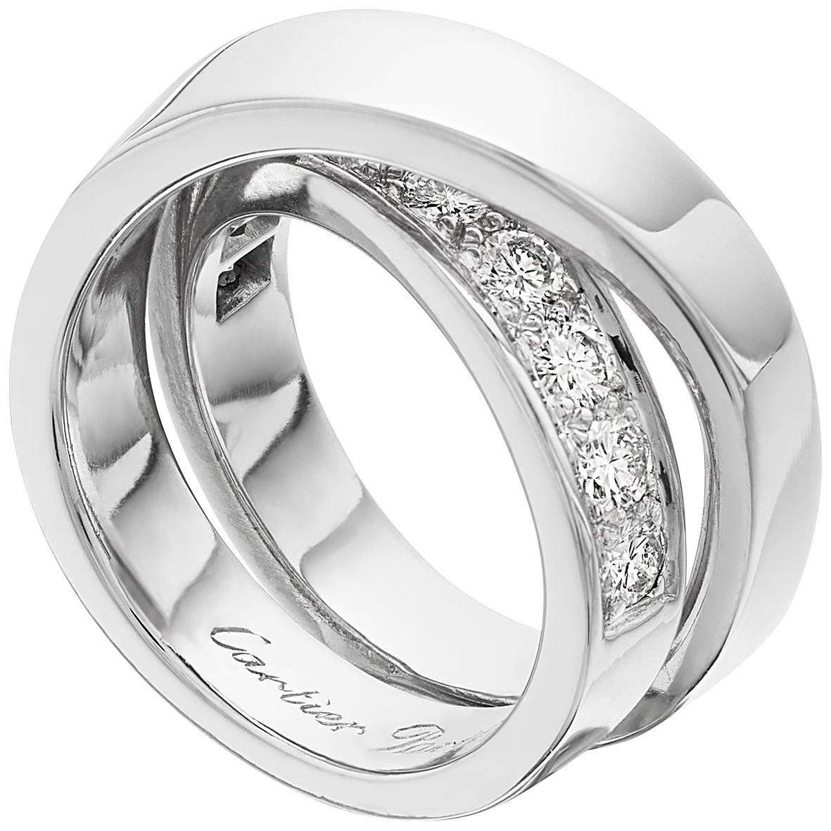 Cartier Love "Nouvelle Vague Etincelle" Diamond Ring in 18K White Gold For  Sale at 1stDibs | cartie ring