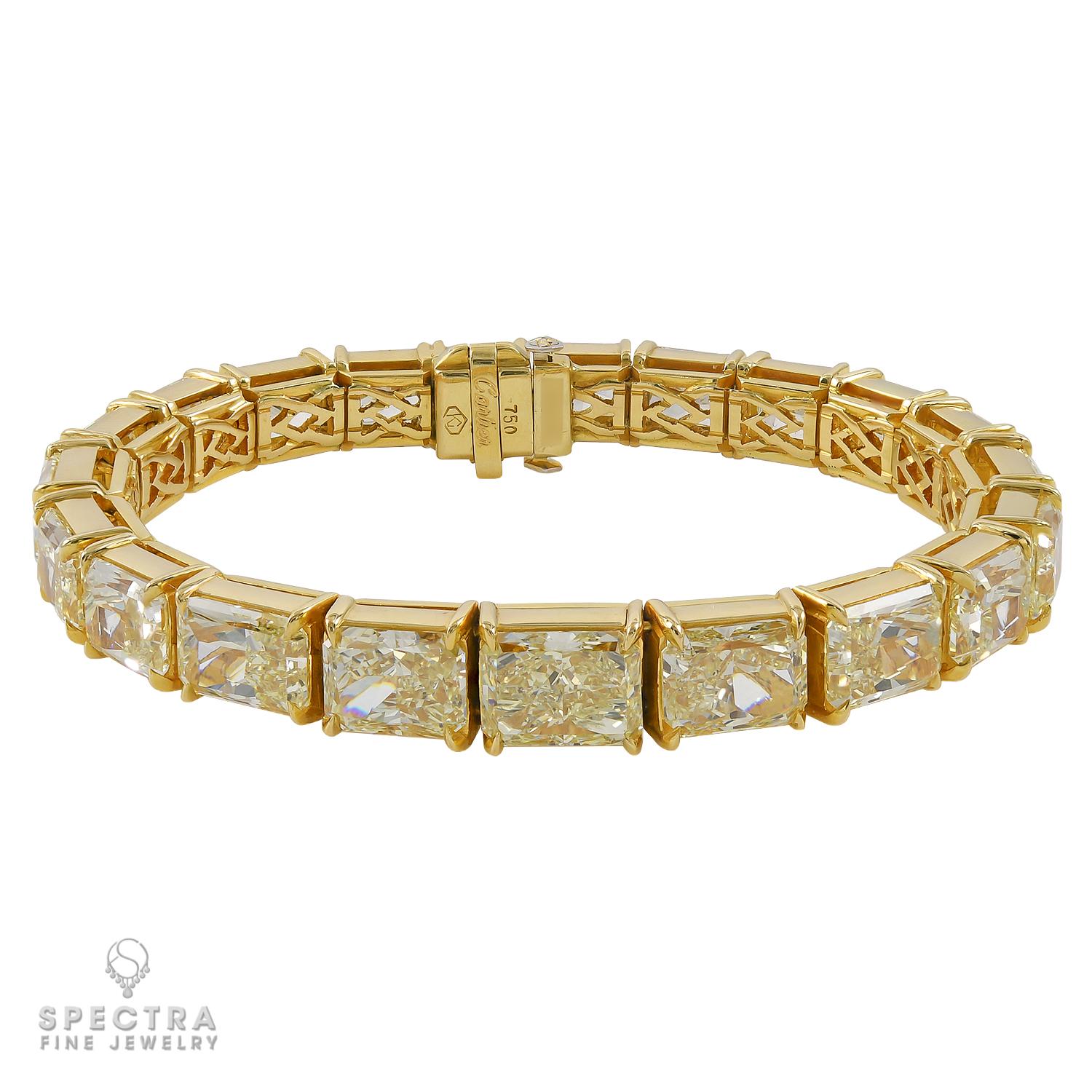 Cartier Fancy Yellow Diamond Bracelet In Excellent Condition For Sale In New York, NY