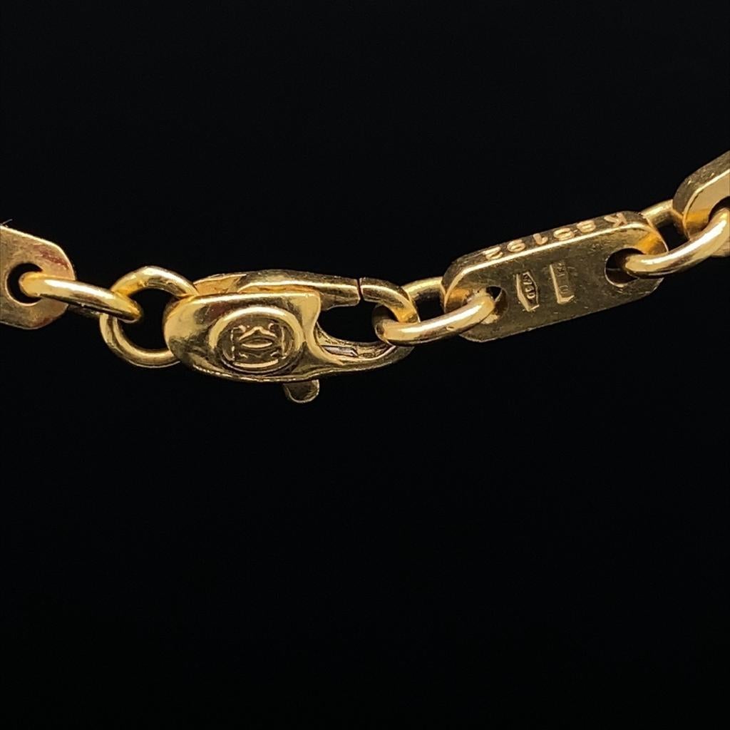 Modern Cartier Fidelity Yellow Gold Key Bar Link Necklace Chain, Circa 1995