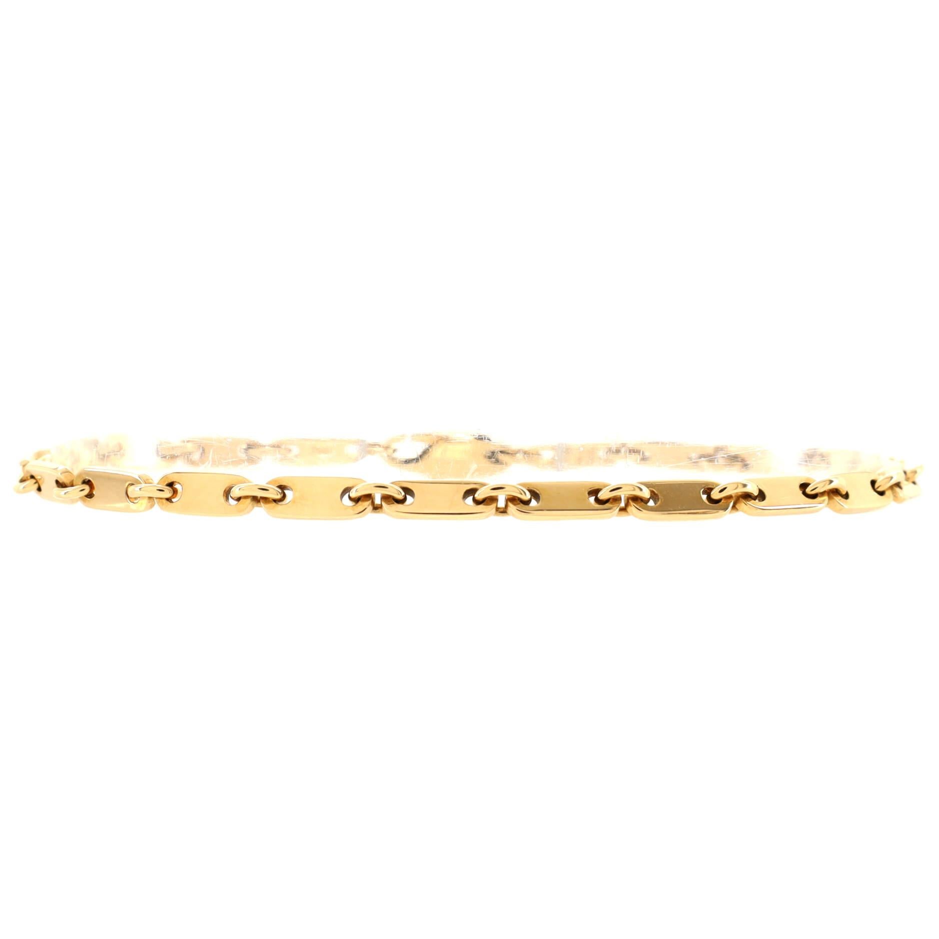 18k Gold 8” Figaro Bracelet, 11.7 grams - Ruby Lane