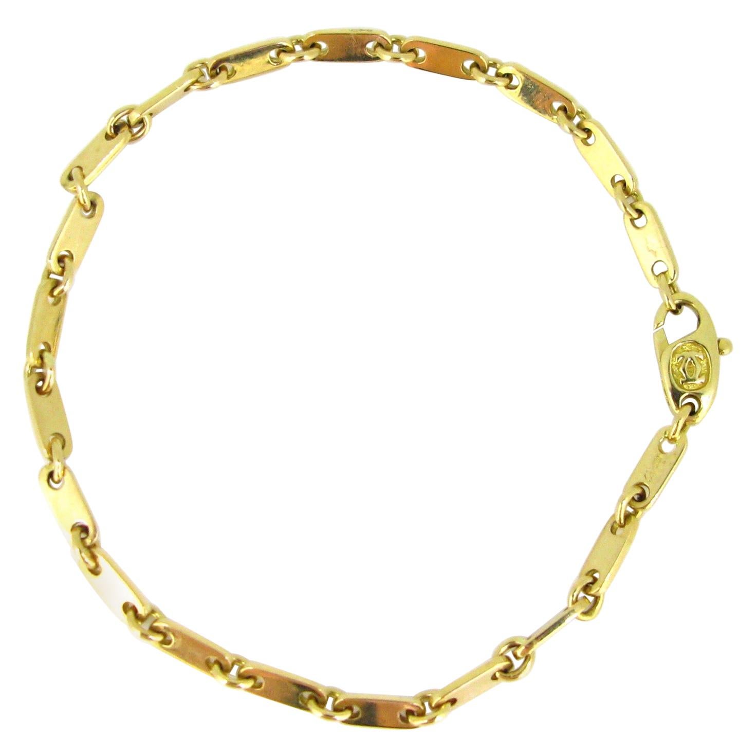 signed cartier vintage 18k gold figaro necklace