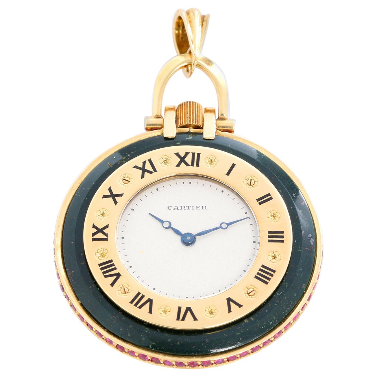 Cartier Fine Gold and Blood Stone Pocket Watch For Sale at 1stDibs cartier pocket watch