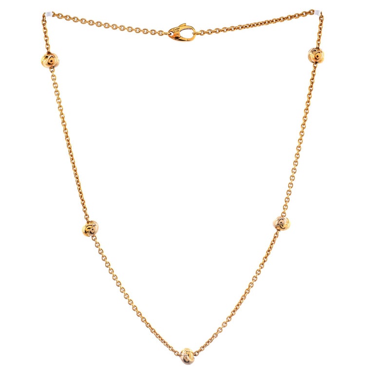 Cartier Five Baby Trinity Station Necklace 18k Tricolor Gold For Sale